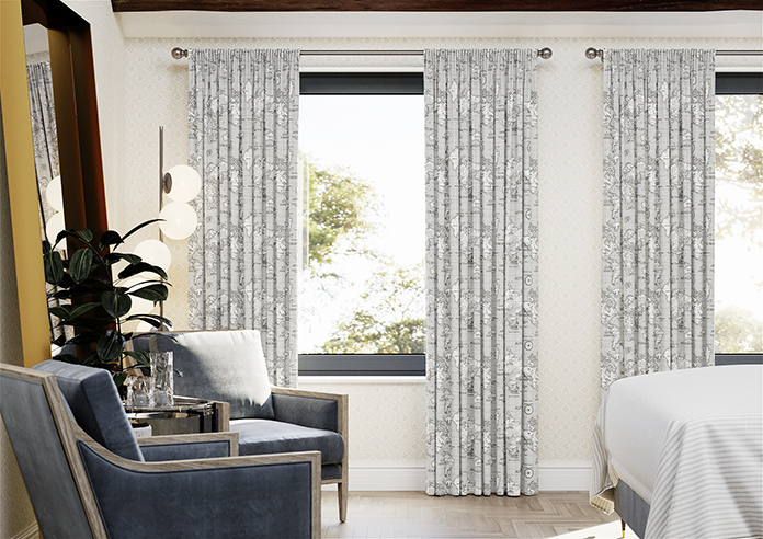 Maps, Grey - Made to Measure Curtains - Image 3